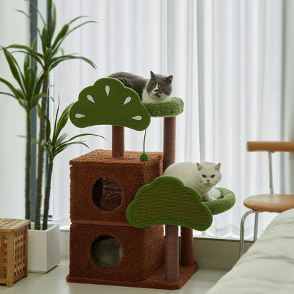 Pine-Shaped Multi-Level Cat Tree | Large Cat Tower with Scratching Posts for Large Cats