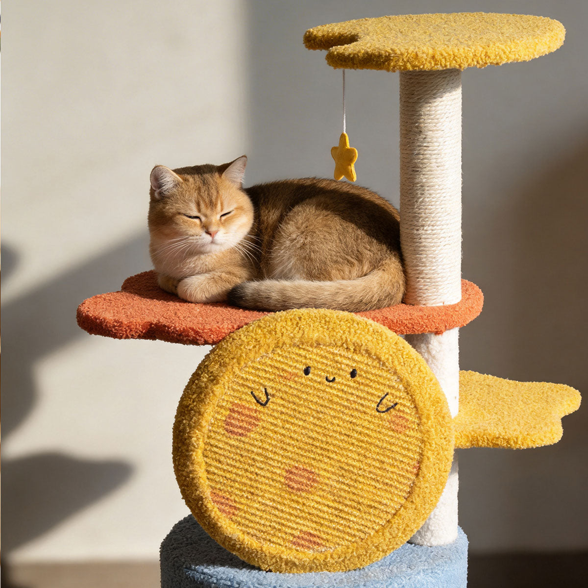 Cute Star Moon Multi-level Cat Tree | Durable Sisal Cat Scratching Post Cat Furniture