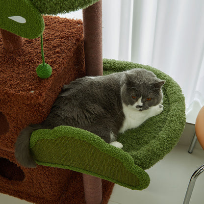Pine-Shaped Multi-Level Cat Tree | Large Cat Tower with Scratching Posts for Large Cats