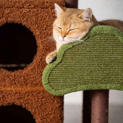 Pine-Shaped Multi-Level Cat Tree | Large Cat Tower with Scratching Posts for Large Cats