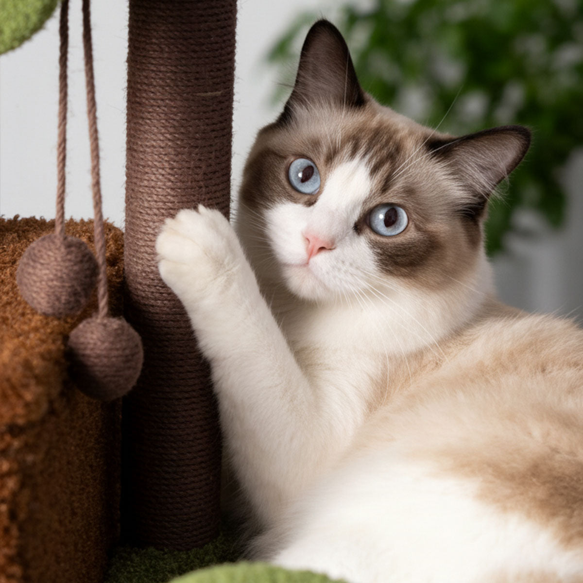 Pine-Shaped Multi-Level Cat Tree | Large Cat Tower with Scratching Posts for Large Cats