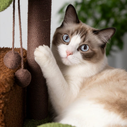 Pine-Shaped Multi-Level Cat Tree | Large Cat Tower with Scratching Posts for Large Cats