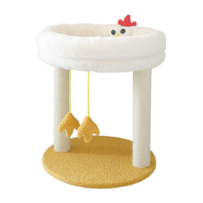 Tolea Plush Two-Tier Cat Tree – Cute Chick Design