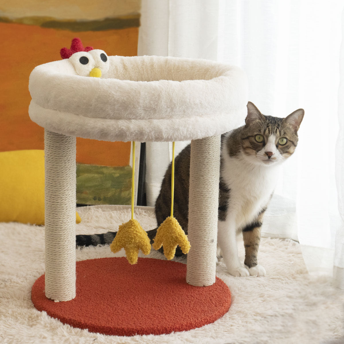 Tolea Cozy Cat Tree with Sisal Scratchers & Paw Toy | 40cm Plush Condo for Resting